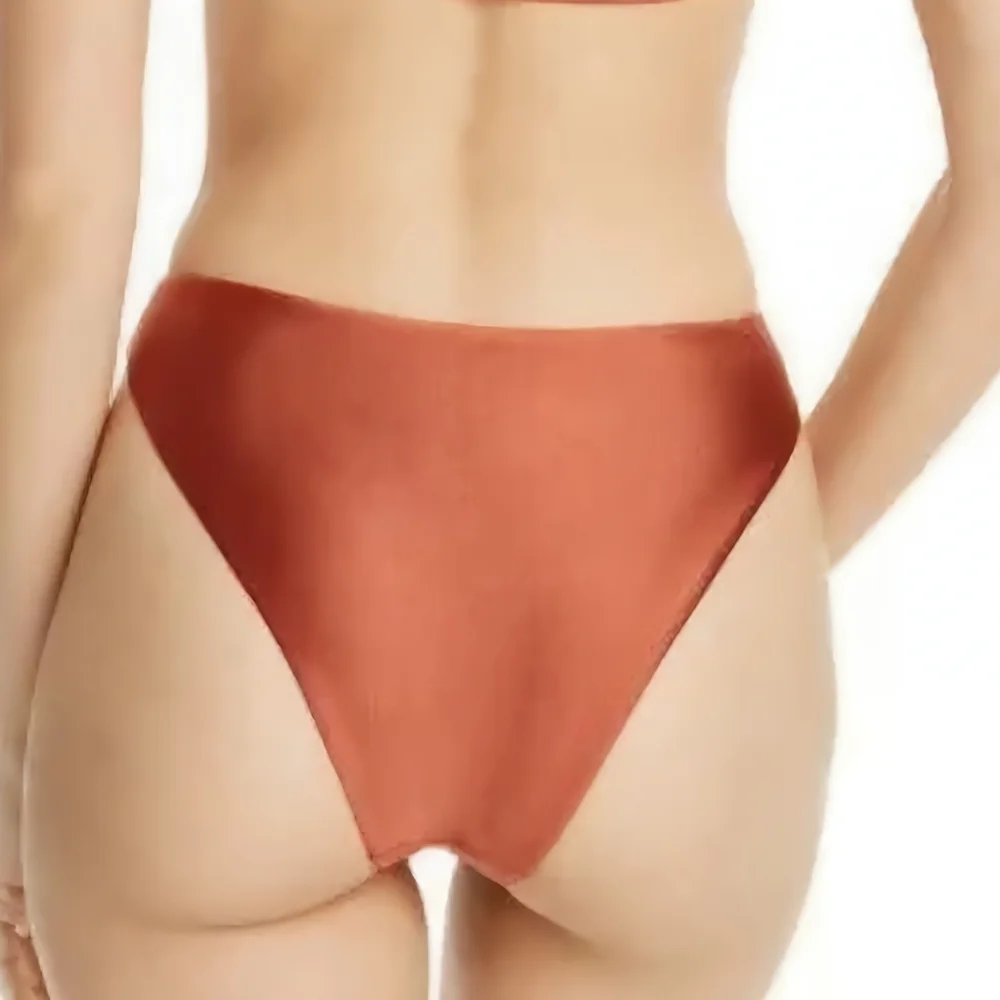 Dolce Vita Brown Studded High-Leg Swim Bottoms, Xsmall